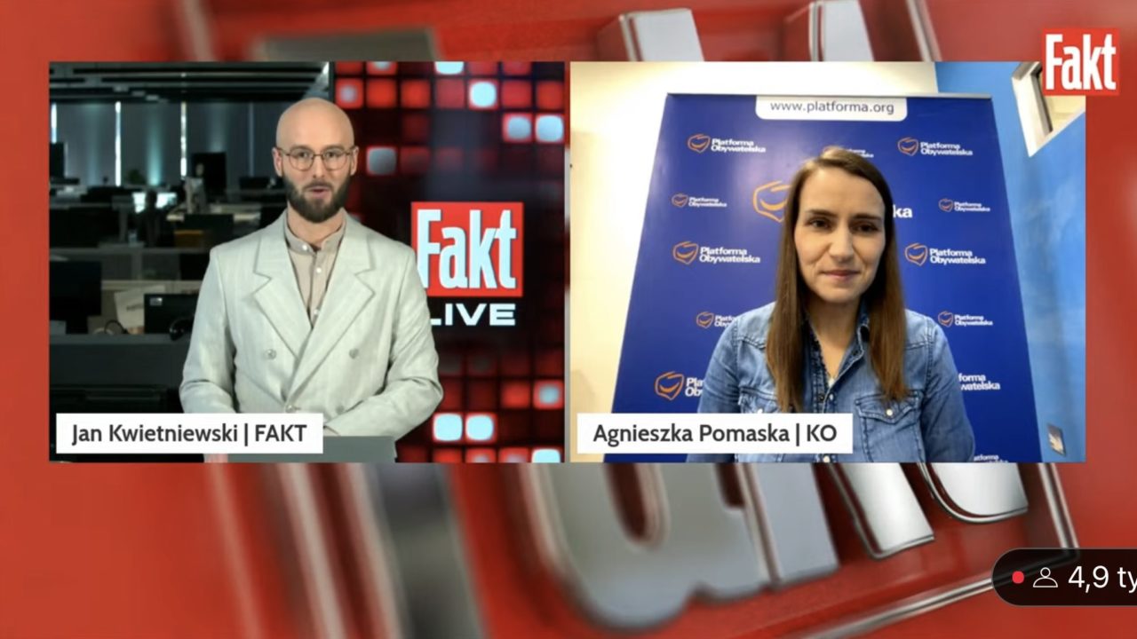 „To jest potwierdzenie, że Rafał Trzaskowski jest jednoznacznym faworytem.” Agnieszka Pomaska w programie „Fakt LIVE”.